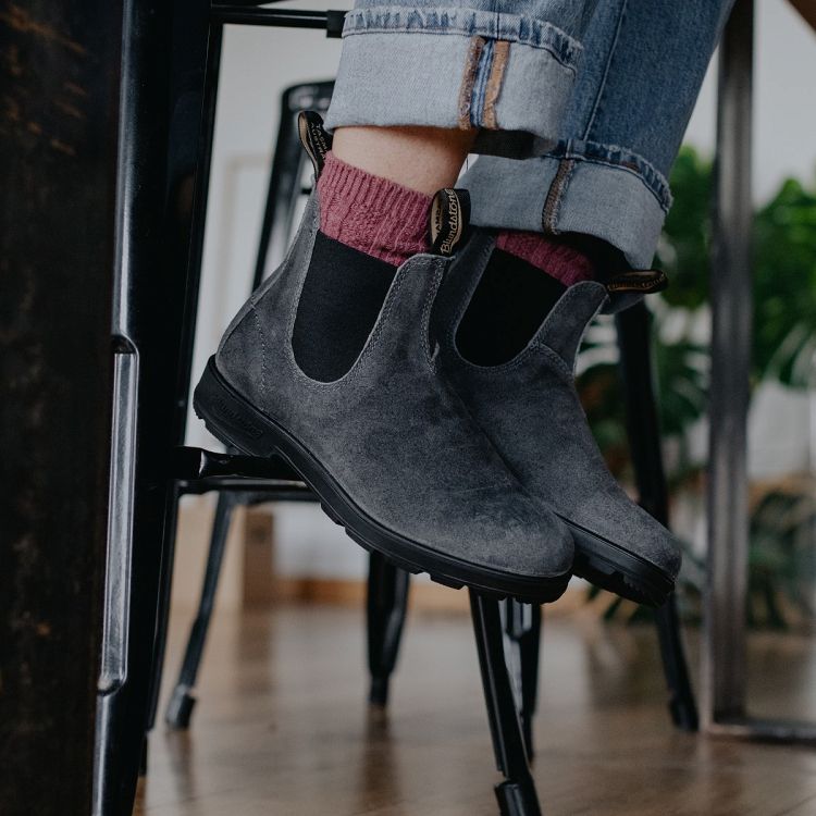 ELASTIC SIDE BOOT - SUEDE WAXY - STEEL GREY