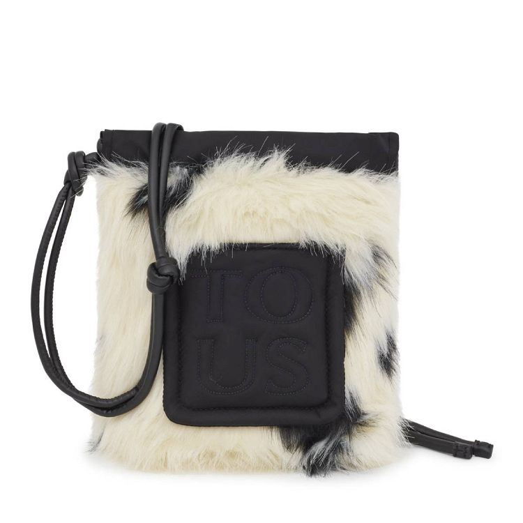 MINI BOLSO T EMPIRE FUR NEGRO-BLANCO - NEGRO