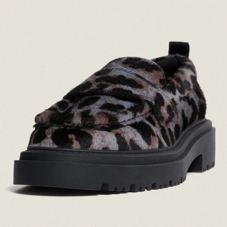 SCHOOL LOAFER animal print grey - SCHOOL ANIMAL PRINT GREY