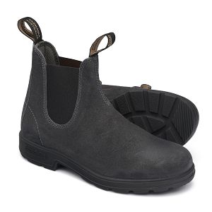 ELASTIC SIDE BOOT - SUEDE WAXY - STEEL GREY