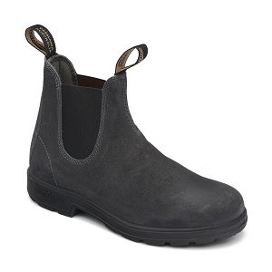 ELASTIC SIDE BOOT - SUEDE WAXY - STEEL GREY