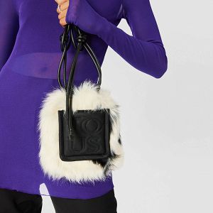 MINI BOLSO T EMPIRE FUR NEGRO-BLANCO - NEGRO