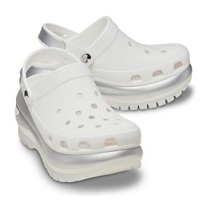 Mega Crush Metallic Clog - White/Silver