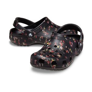 Classic Ditsy Floral Clog - Black