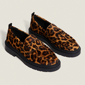 SCHOOL LOAFER animal print brown - SCHOOL ANIMAL PRINT BROWN